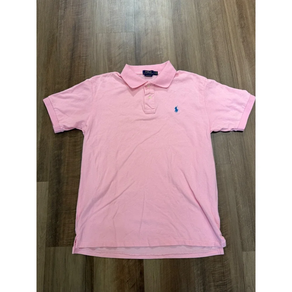 Polo Ralph Lauren Polo Shirt Mens XL Pink Custom Slim Fit Short Sleeve Cotton